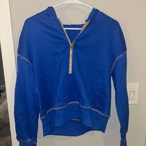 SHEIN Blue Hoodie with gold zipper